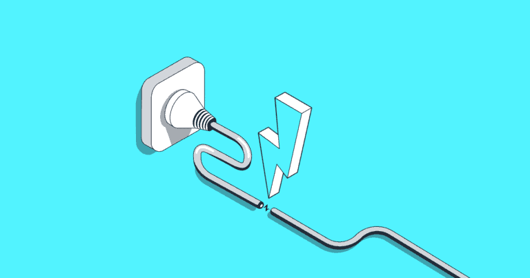 A graphic of an outlet with a cord coming out of it.