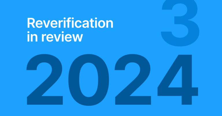 A banner image that readers: Reverification in review 2024