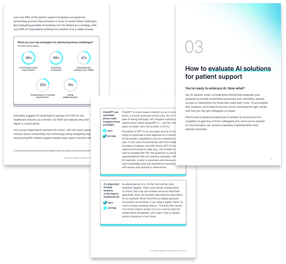 Sample pages from the ebook, Patient support program of the future