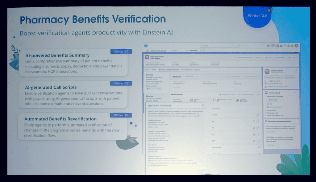 A slide from Dreamfoce showing how to boost verification agents' productivity with Einstein AI.