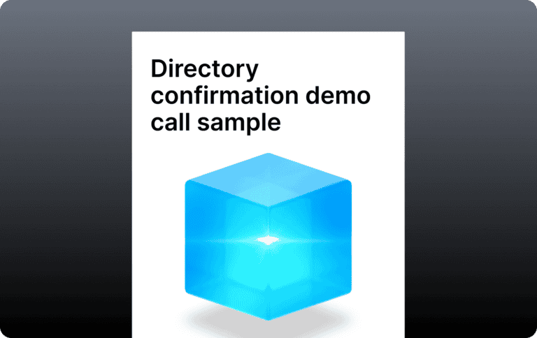 preview image for sample demo of a directory confirmation call