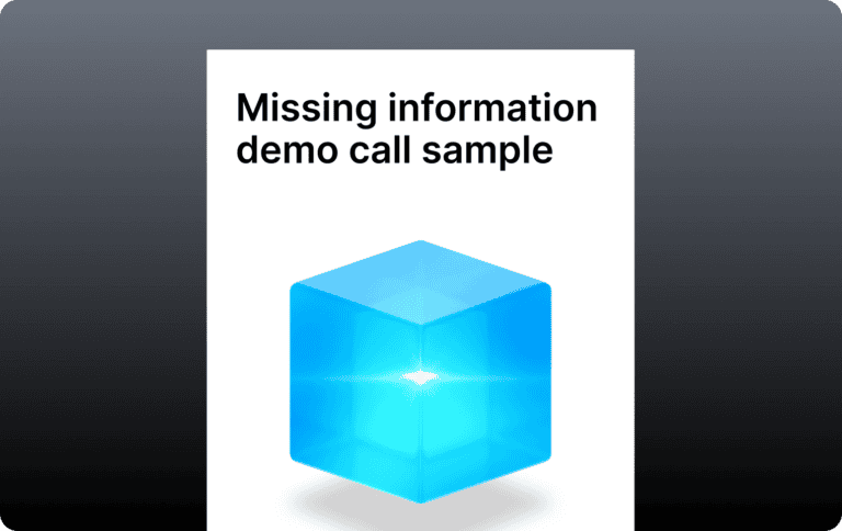 preview image for sample demo of a missing information call
