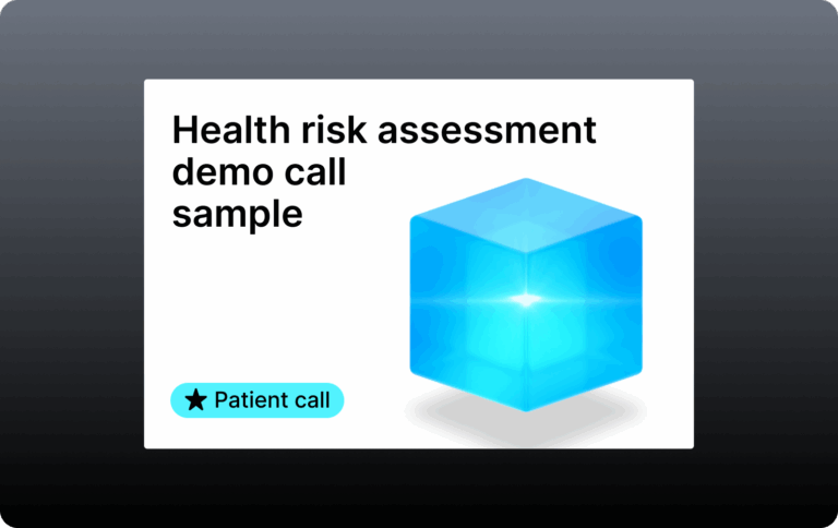 preview image for a health risk assessment demo call sample