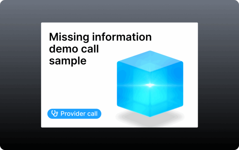 preview image for a missing information demo call sample