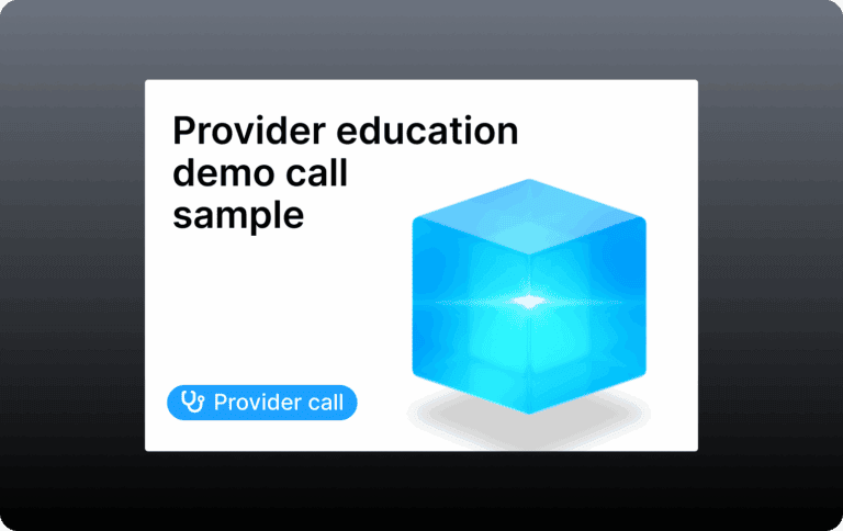 preview image for a provider education demo call sample