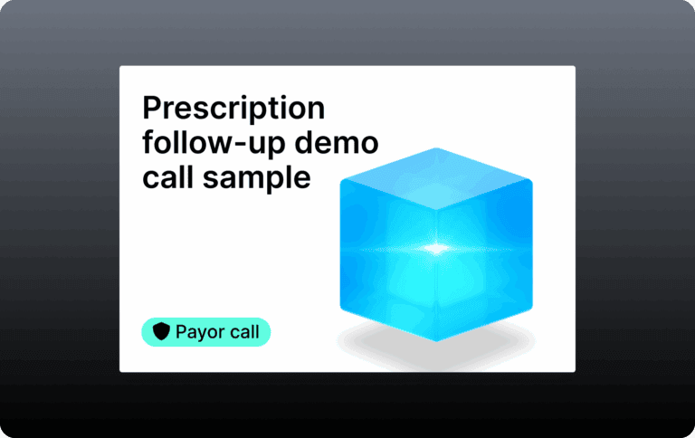 preview image for a prescription follow-up demo call sample