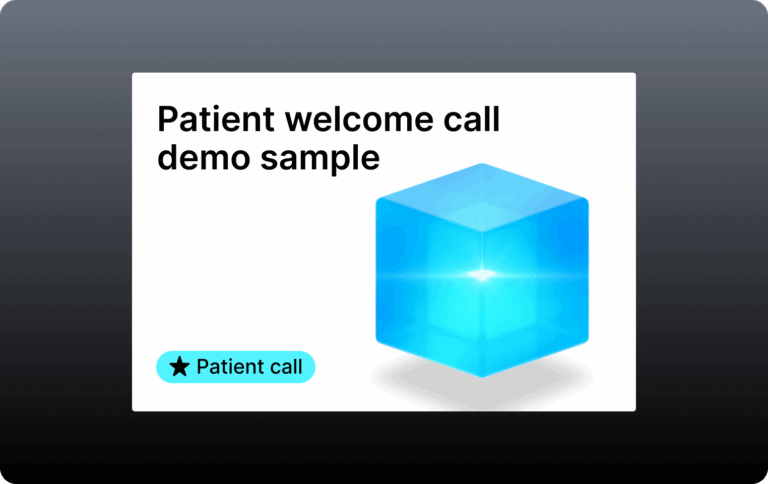 preview image for a patient welcome call demo sample
