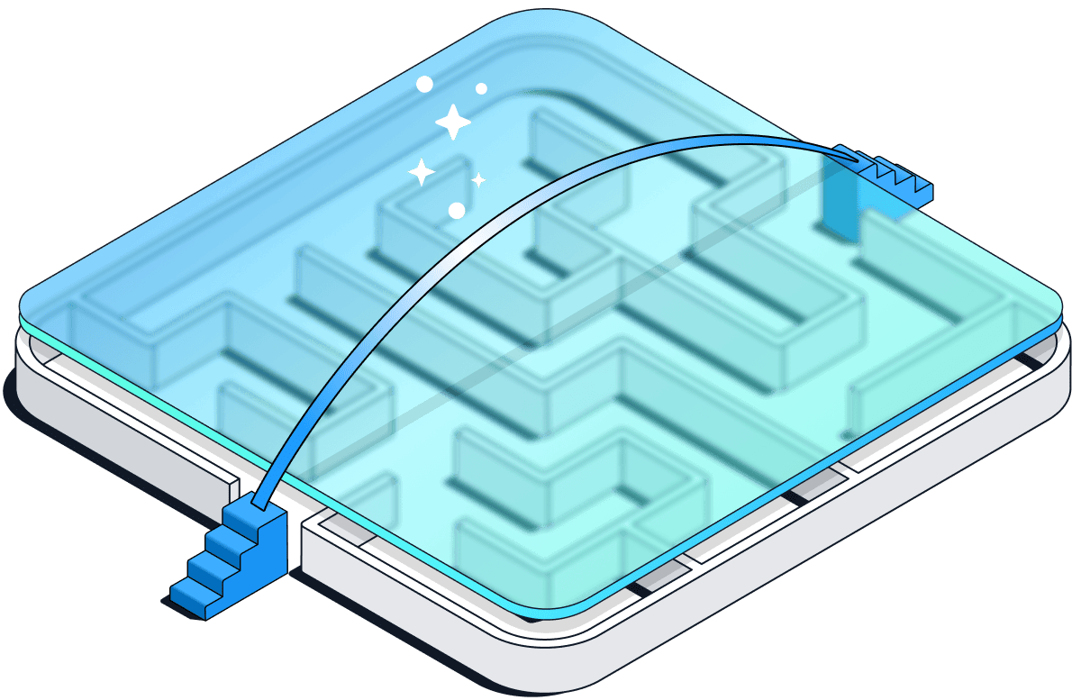 illustration representing an agentic ai layer over healthcare's existing foundation