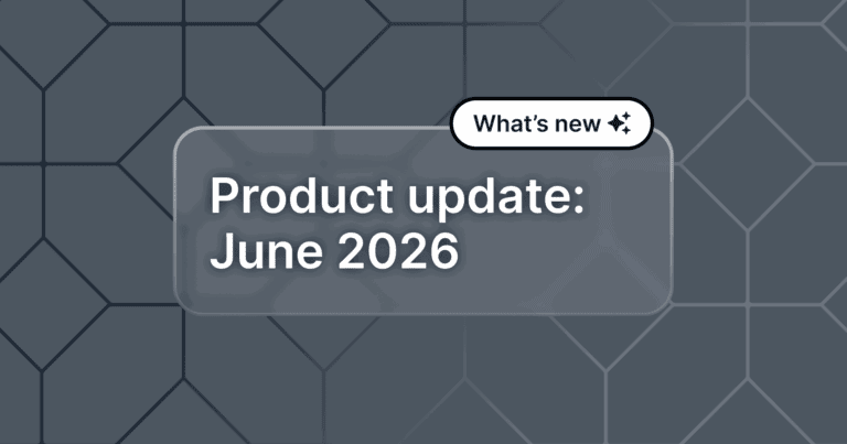 Product update: June 2026 in white text on a dark grey background